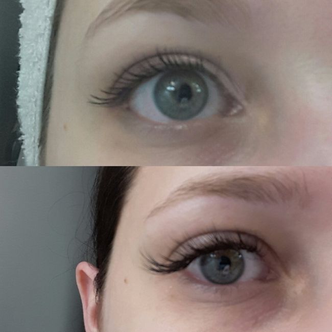 Extension de cils avant/après
