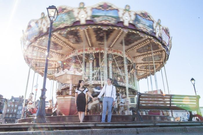 Notre séance d'engagement rétro à Honfleur (Normandie)