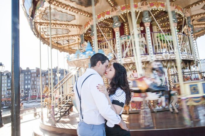 Notre séance d'engagement rétro à Honfleur (Normandie)