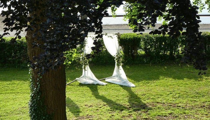 Voile pour pergola sur plage, cérémonie laïque - 1