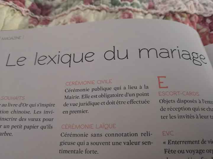 Le lexique du mariage - 1