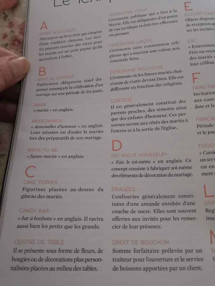 Le lexique du mariage - 2