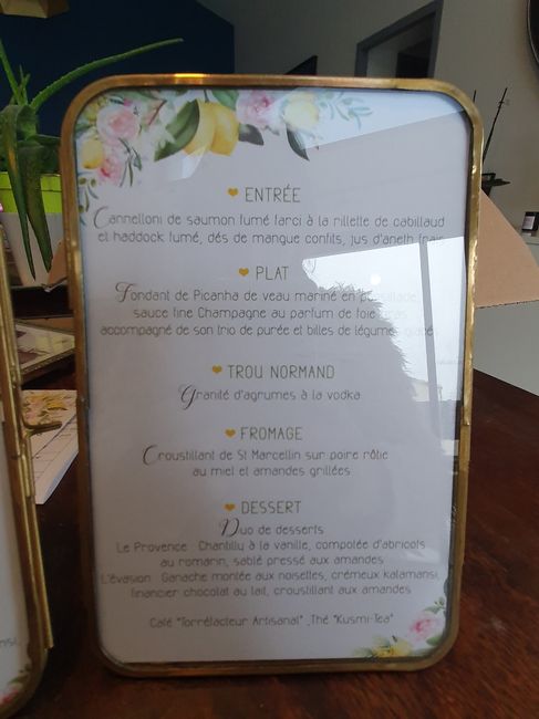 Menu et cadeaux aux invités 2