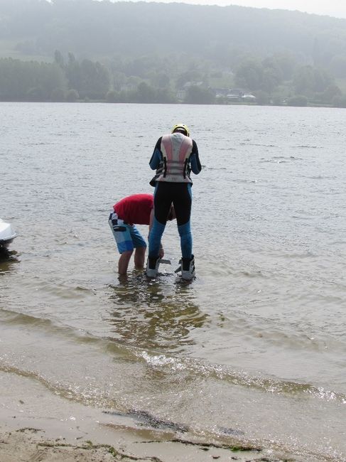 Prête à voler sur l'eau