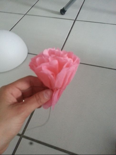 etape boule fleur papier de soie