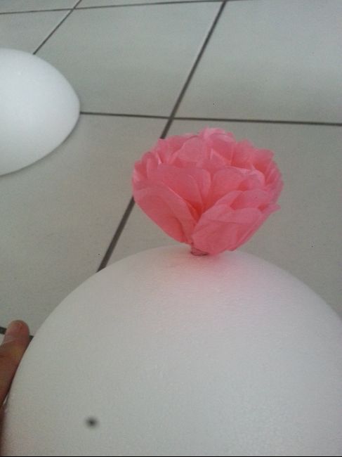 etape boule fleur papier de soie