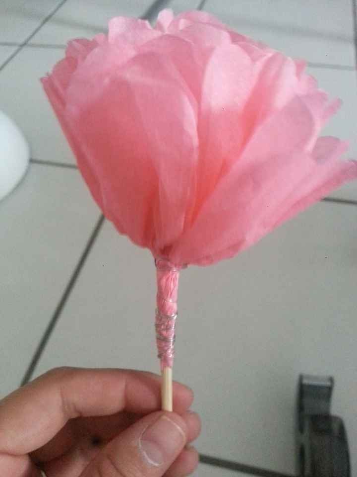 etape boule fleur papier de soie