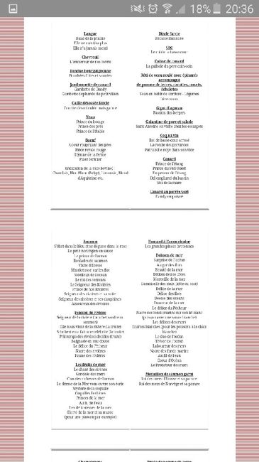 Pour celles qui cherchent des idées pour rédiger le menu - 4