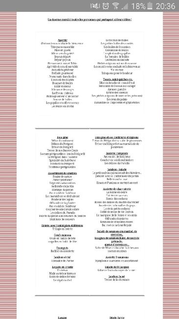 Pour celles qui cherchent des idées pour rédiger le menu - 5
