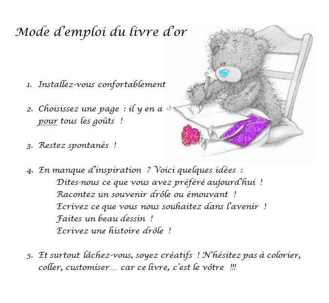 Mode d'emploi livre d'or