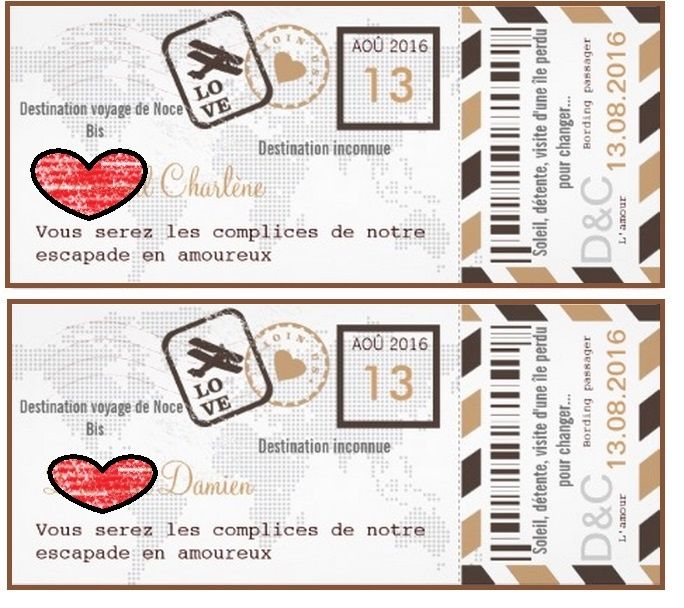 faux billet d'avion pour urne