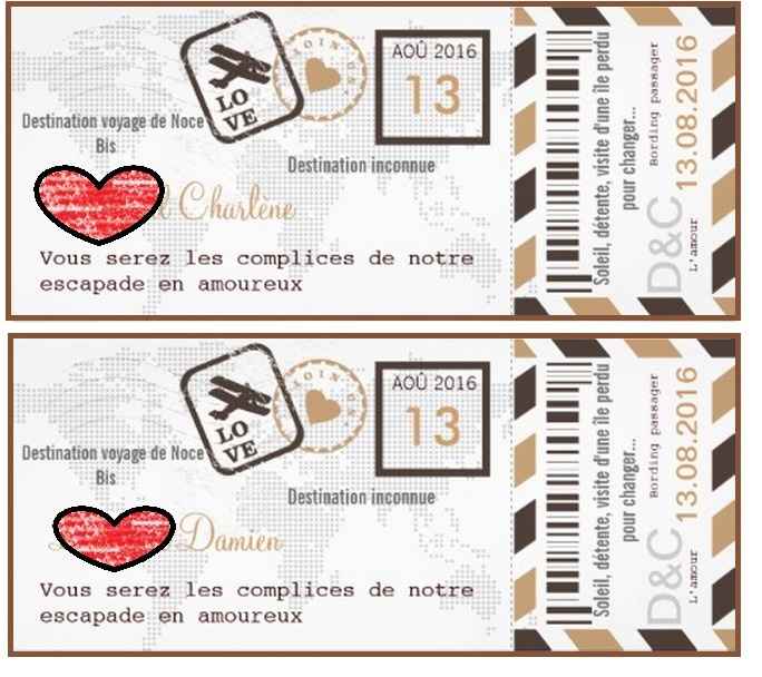 faux billet d'avion pour urne