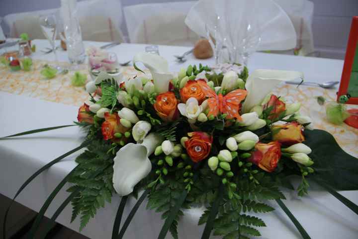 mon centre de table fait par Caro fleurs à Frouzins