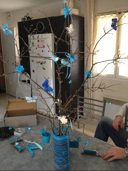 centre de table nature turquoise