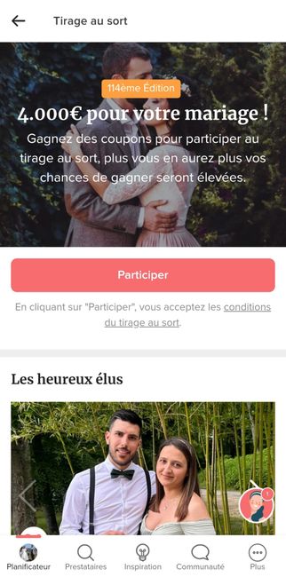 Tirage au sort mariage.net 1