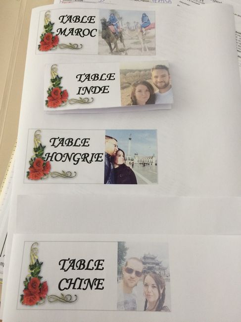 Montrer moi vos noms de table - 1