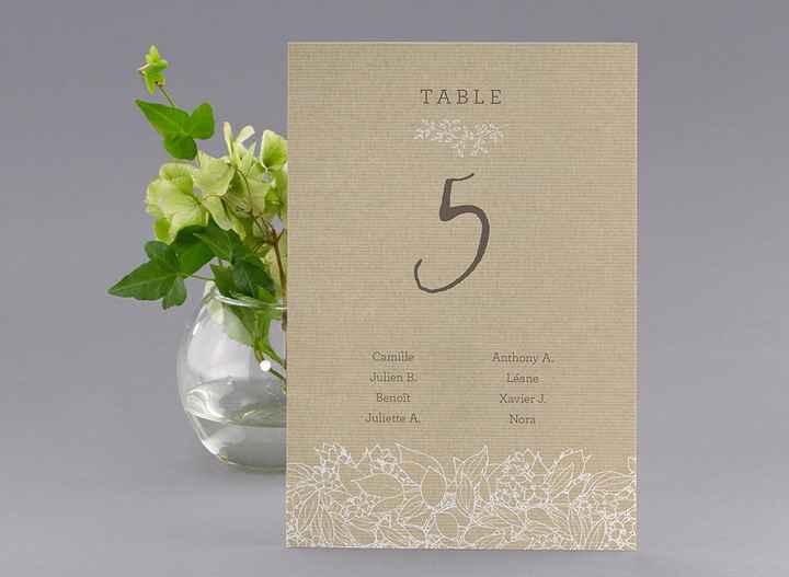 Carton pour plan de table
