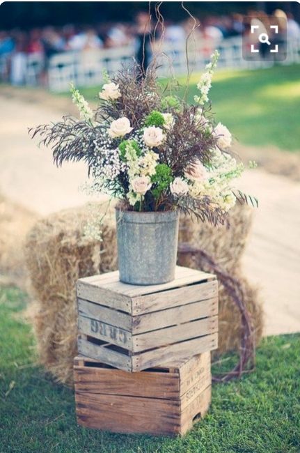 Pot de fleurs sur caisses