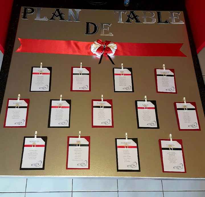 Plan de table et noeuds voitures invités terminés 👍👍 - 2