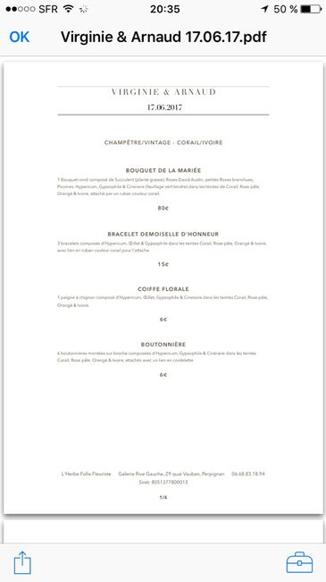 Besoin d'avis que le  devis fleurs - 1