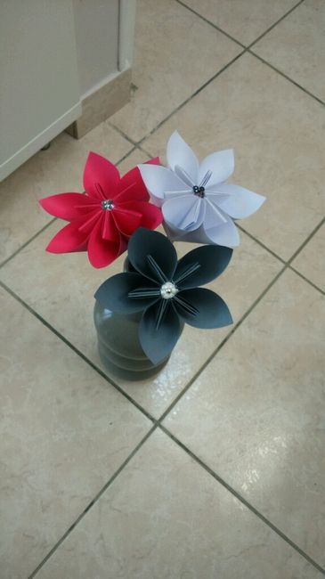 Fleurs origami - 1ère ébauche - 1
