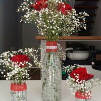 Mes centres de table rouge et blanc - 2