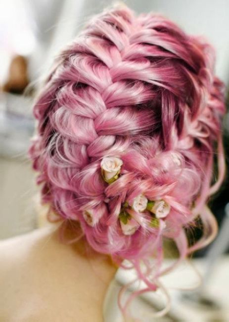Coiffure de la mariée... en rose ! - 1
