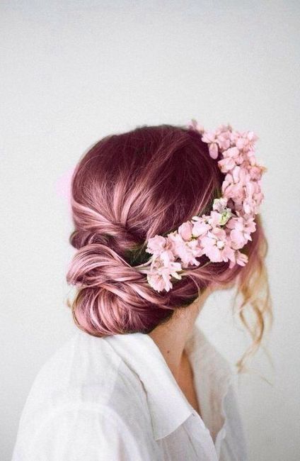 Coiffure de la mariée... en rose ! - 2