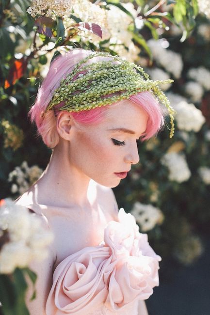 Coiffure de la mariée... en rose ! - 7
