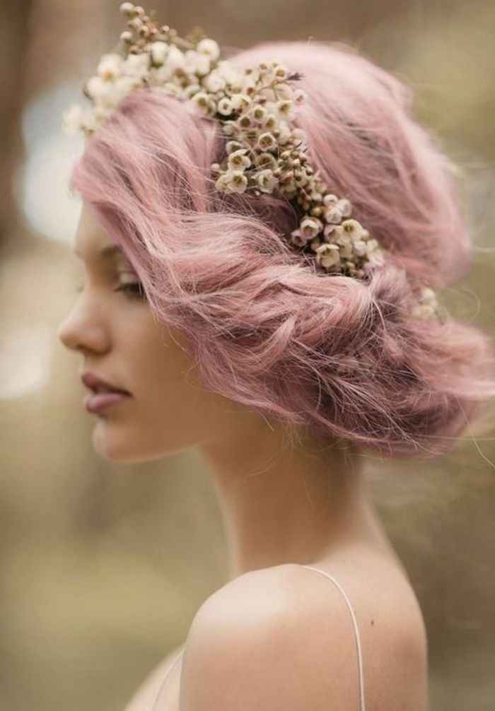 Coiffure de la mariée... en rose ! - 3