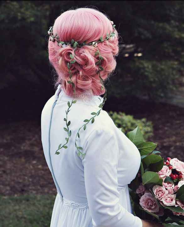 Coiffure de la mariée... en rose ! - 4