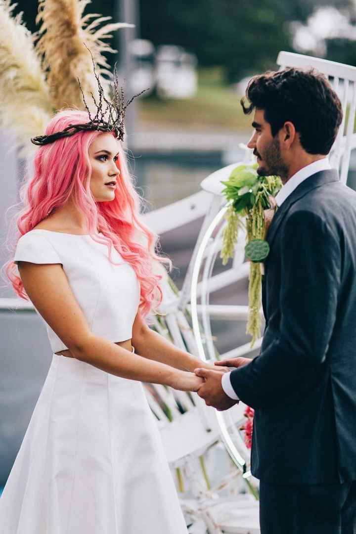 Coiffure de la mariée... en rose ! - 6