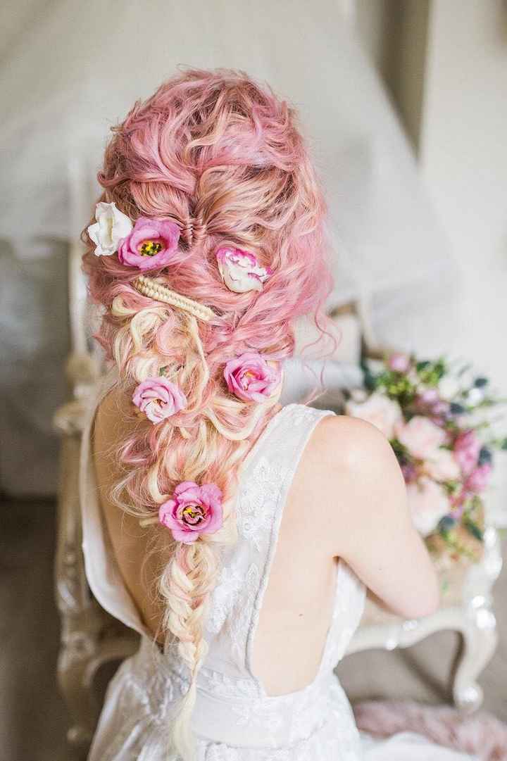Coiffure de la mariée... en rose ! - 8