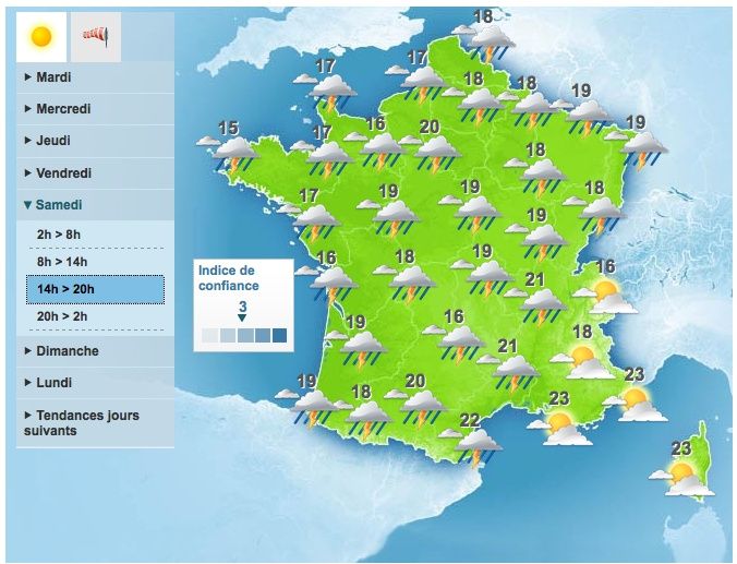 Météo samedi 12