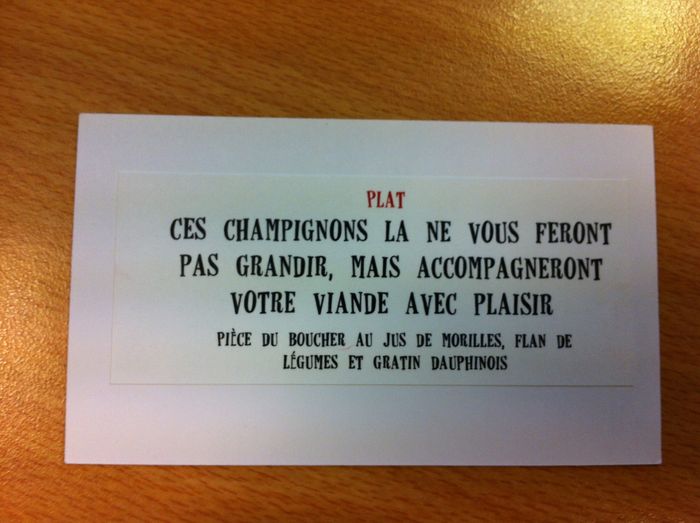 Reformulation de menu façon "alice au pays des merveilles" - Banquets