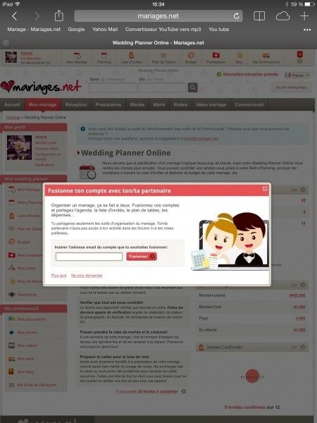 Message fusion cpte avec son conjoint