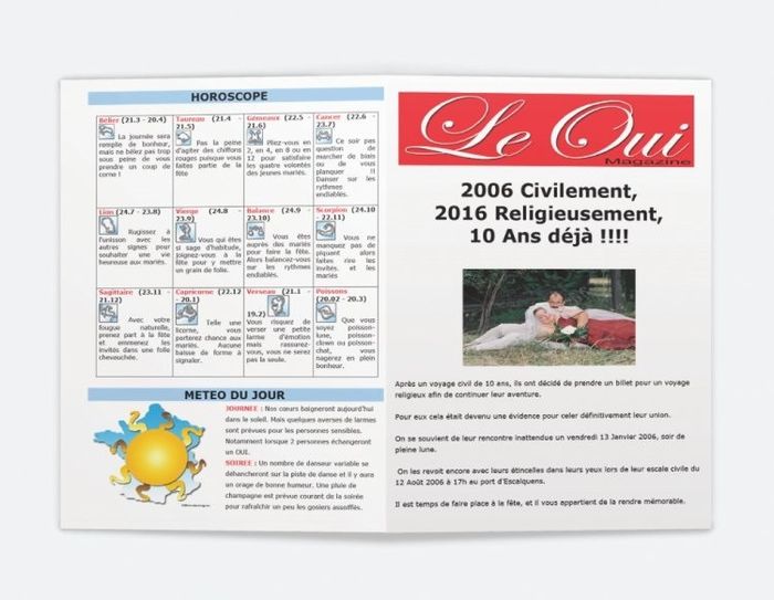 livret de table par personne 1er page et dernière