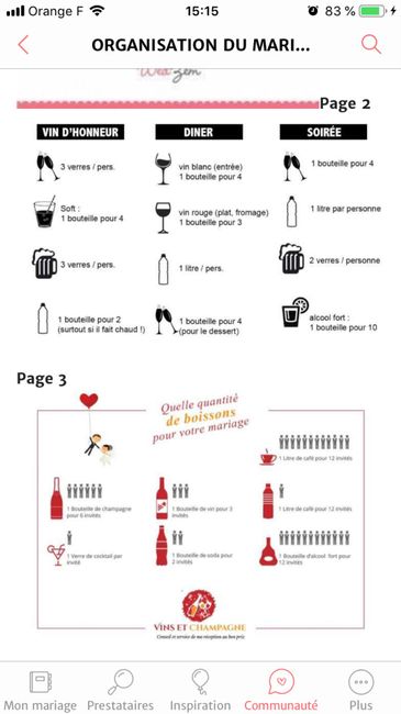 Quantité boissons soft et eau à table 2