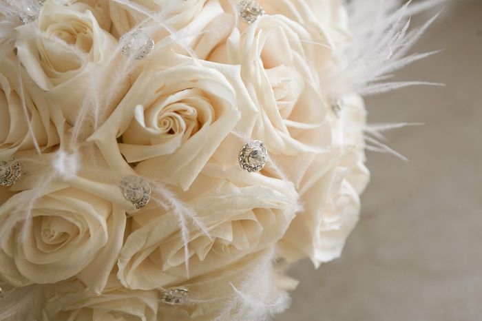 bouquet avec plumes et strass