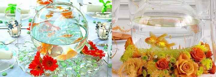 centre de table poisson rouge