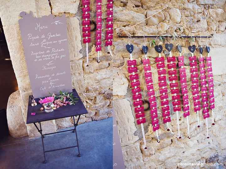 Menu et plan de table champêtres