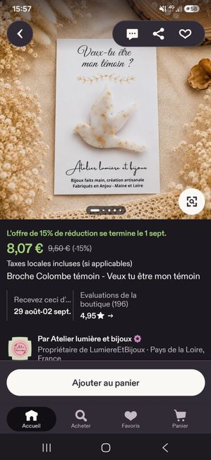 Recherche broches personnalisées pour annonce aux témoins 1