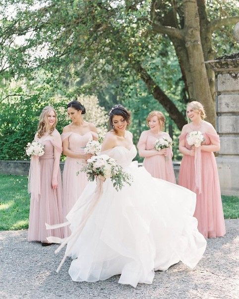 robe demoiselle d'honneur rose longue convertible