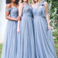 robe demoiselle d'honneur avec bretelle convertible en tulle