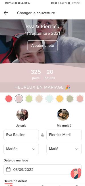 Changer la date de mariage 1