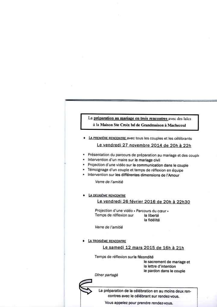 rendez-vous pour la préparation du mariage