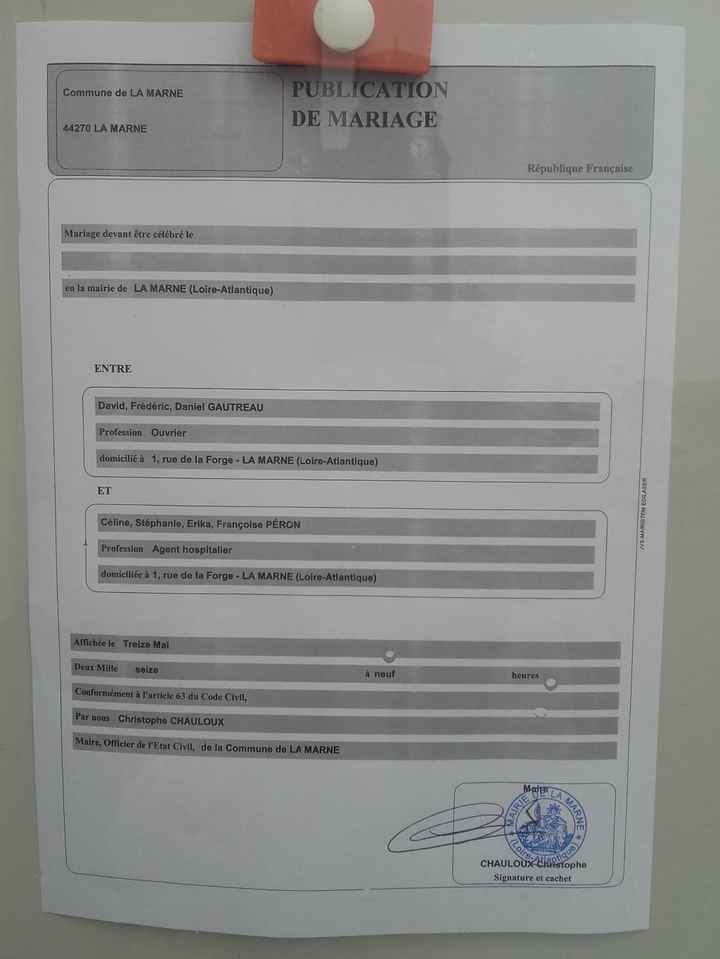 publication des bancs