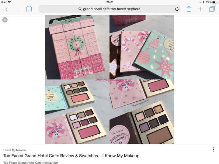 Grand hôtel café de too faced très complète 