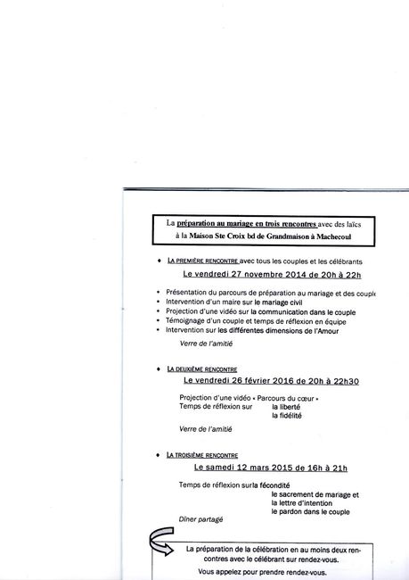 rendez-vous pour la préparation du mariage