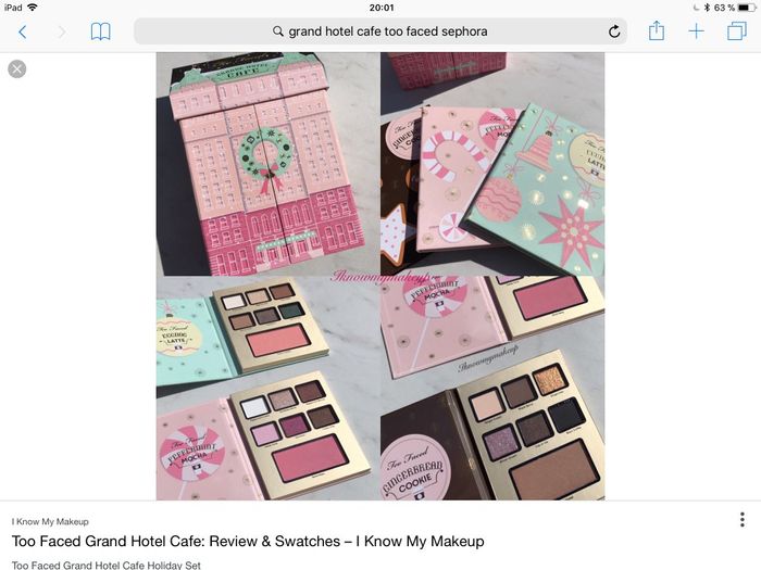 Grand hôtel café de too faced très complète 
